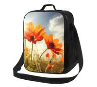 NSDdefAWCGT Insulated Lunch Bag for Women Men Lunchbox with Adjustable Shoulder Strap Flower Under The Sun Luch Tote Bag for Picnic