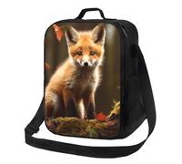 NSDdefAWCGT Insulated Lunch Bag for Women Men Lunchbox with Adjustable Shoulder Strap Small Fox Luch Tote Bag for Picnic