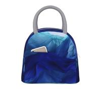 NSDdefAWCGT Insulated Lunch Bag for Women Men Portable Leak-Proof Cool Bag Abstract Blue Like Wave Lunch Box for Picnic