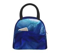NSDdefAWCGT Insulated Lunch Bag for Women Men Portable Leak-Proof Cool Bag Abstract Blue Like Wave Lunch Box for Picnic
