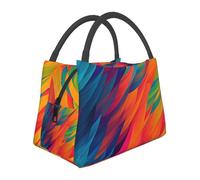 NSDdefAWCGT Insulated Lunch Bag for Women Men Portable Leak-Proof Cool Bag Abstract Colors Pattern Portable Insulation Bag