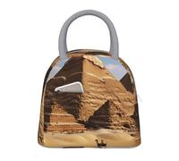 NSDdefAWCGT Insulated Lunch Bag for Women Men Portable Leak-Proof Cool Bag Ancient Egypt Pyramid Lunch Box for Picnic