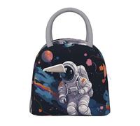 NSDdefAWCGT Insulated Lunch Bag for Women Men Portable Leak-Proof Cool Bag Astronaut Space Flight Lunch Box for Picnic
