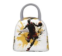 NSDdefAWCGT Insulated Lunch Bag for Women Men Portable Leak-Proof Cool Bag Basketball Man Dribbling in The Air Lunch Box for Picnic