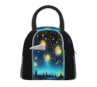 NSDdefAWCGT Insulated Lunch Bag for Women Men Portable Leak-Proof Cool Bag Bottle of Under The Night Sky Lunch Box for Picnic