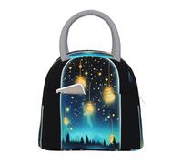 NSDdefAWCGT Insulated Lunch Bag for Women Men Portable Leak-Proof Cool Bag Bottle of Under The Night Sky Lunch Box for Picnic