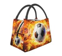 NSDdefAWCGT Insulated Lunch Bag for Women Men Portable Leak-Proof Cool Bag Burning Soccer Ball Portable Insulation Bag