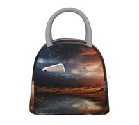 NSDdefAWCGT Insulated Lunch Bag for Women Men Portable Leak-Proof Cool Bag Two Photos of The Night Sky Lunch Box for Picnic