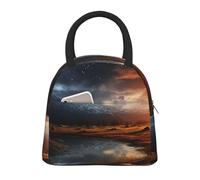 NSDdefAWCGT Insulated Lunch Bag for Women Men Portable Leak-Proof Cool Bag Two Photos of The Night Sky Lunch Box for Picnic