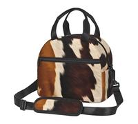 NSDdefAWCGT Insulated Lunch Bag for Women Men Reusable Small Lunchbox Abstract Cow Skin Portable Lunch Box for Work Picnic