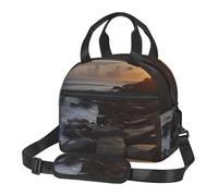 NSDdefAWCGT Insulated Lunch Bag for Women Men Reusable Small Lunchbox Along The Rocks Portable Lunch Box for Work Picnic