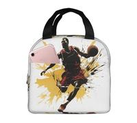 NSDdefAWCGT Insulated Lunch Bag for Women Men Reusable Small Lunchbox Basketball Man Dribbling in The Air Portable Lunch Box for Work Picnic