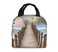 NSDdefAWCGT Insulated Lunch Bag for Women Men Reusable Small Lunchbox Beach Bridge Portable Lunch Box for Work Picnic
