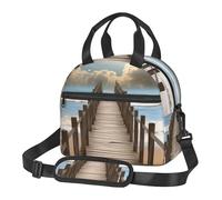NSDdefAWCGT Insulated Lunch Bag for Women Men Reusable Small Lunchbox Beach Bridge Portable Lunch Box for Work Picnic