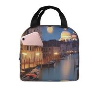 NSDdefAWCGT Insulated Lunch Bag for Women Men Reusable Small Lunchbox Beautiful Venice at Night Portable Lunch Box for Work Picnic