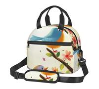NSDdefAWCGT Insulated Lunch Bag for Women Men Reusable Small Lunchbox Birds and Butterflies Portable Lunch Box for Work Picnic
