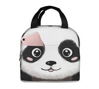 NSDdefAWCGT Insulated Lunch Bag for Women Men Reusable Small Lunchbox Black and White Panda Portable Lunch Box for Work Picnic