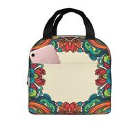 NSDdefAWCGT Insulated Lunch Bag for Women Men Reusable Small Lunchbox Border in Color Portable Lunch Box for Work Picnic