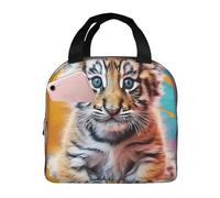 NSDdefAWCGT Insulated Lunch Bag for Women Men Reusable Small Lunchbox Little Tiger Portable Lunch Box for Work Picnic