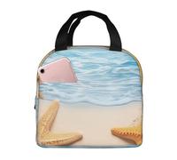 NSDdefAWCGT Insulated Lunch Bag for Women Men Reusable Small Lunchbox Maritime Summer Starfish Portable Lunch Box for Work Picnic