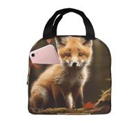 NSDdefAWCGT Insulated Lunch Bag for Women Men Reusable Small Lunchbox Small Fox Portable Lunch Box for Work Picnic