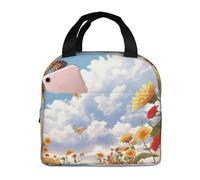 NSDdefAWCGT Insulated Lunch Bag for Women Men Reusable Small Lunchbox Sunflowers and Butterflies Portable Lunch Box for Work Picnic