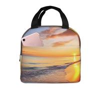 NSDdefAWCGT Insulated Lunch Bag for Women Men Reusable Small Lunchbox Tropical Sunrise on The Beach Portable Lunch Box for Work Picnic
