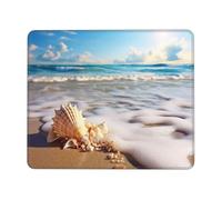 NSDdefAWCGT Mouse Pad for Gaming 10 x 12 inch Beach With Shells Mousepad Cute Square Mousepad Non-Slip Rubber Base Mouse Mat with Designs for Laptop Computer Office