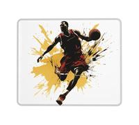 NSDdefAWCGT Mouse Pad for Gaming 7.9 x 9.5 in Basketball Man Dribbling in the Air Mousepad Cute Square Mousepad Non-Slip Rubber Base Mouse Mat with Designs for Laptop Computer Office