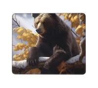 NSDdefAWCGT Mouse Pad for Gaming 7.9 x 9.5 in Bear on The Branch Mousepad Cute Square Mousepad Non-Slip Rubber Base Mouse Mat with Designs for Laptop Computer Office