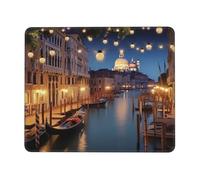 NSDdefAWCGT Mouse Pad for Gaming 7.9 x 9.5 in beautiful venice at night Mousepad Cute Square Mousepad Non-Slip Rubber Base Mouse Mat with Designs for Laptop Computer Office