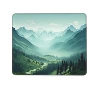 NSDdefAWCGT Mouse Pad for Gaming 7.9 x 9.5 in Green Mountain Landscape Mousepad Cute Square Mousepad Non-Slip Rubber Base Mouse Mat with Designs for Laptop Computer Office