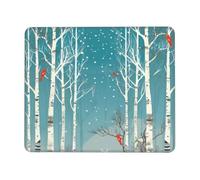 NSDdefAWCGT Mouse Pad for Gaming 7.9 x 9.5 in Merry Christmas Birch Tree Mousepad Cute Square Mousepad Non-Slip Rubber Base Mouse Mat with Designs for Laptop Computer Office