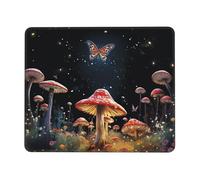 NSDdefAWCGT Mouse Pad for Gaming 7.9 x 9.5 in Moth Behind Mushroom Mousepad Cute Square Mousepad Non-Slip Rubber Base Mouse Mat with Designs for Laptop Computer Office