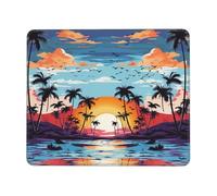 NSDdefAWCGT Mouse Pad for Gaming 7.9 x 9.5 in Sea and Palm Trees Mousepad Cute Square Mousepad Non-Slip Rubber Base Mouse Mat with Designs for Laptop Computer Office