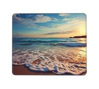 NSDdefAWCGT Mouse Pad for Gaming 7 x 8.6 in Beach in Sunset Time Mousepad Cute Square Mousepad Non-Slip Rubber Base Mouse Mat with Designs for Laptop Computer Office
