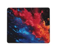 NSDdefAWCGT Mouse Pad for Gaming 7 x 8.6 in Blue and Red Splash Mousepad Cute Square Mousepad Non-Slip Rubber Base Mouse Mat with Designs for Laptop Computer Office