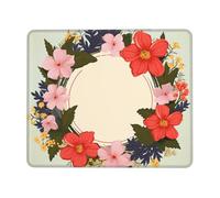 NSDdefAWCGT Mouse Pad for Gaming 7 x 8.6 in Circle Floral Spring Wreath Mousepad Cute Square Mousepad Non-Slip Rubber Base Mouse Mat with Designs for Laptop Computer Office