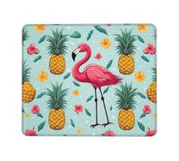 NSDdefAWCGT Mouse Pad for Gaming 7 x 8.6 in Flamingo and Pineapple Mousepad Cute Square Mousepad Non-Slip Rubber Base Mouse Mat with Designs for Laptop Computer Office