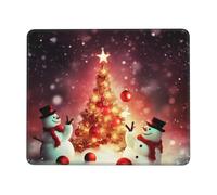 NSDdefAWCGT Mouse Pad for Gaming 7 x 8.6 in Merry Christmas and Snowman Mousepad Cute Square Mousepad Non-Slip Rubber Base Mouse Mat with Designs for Laptop Computer Office