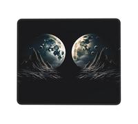 NSDdefAWCGT Mouse Pad for Gaming 7 x 8.6 in Two Moons Mousepad Cute Square Mousepad Non-Slip Rubber Base Mouse Mat with Designs for Laptop Computer Office