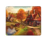 NSDdefAWCGT Mouse Pad for Gaming 8.3 x 10.3 in Autumn Village Mousepad Cute Square Mousepad Non-Slip Rubber Base Mouse Mat with Designs for Laptop Computer Office