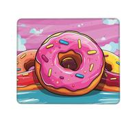 NSDdefAWCGT Mouse Pad for Gaming 8.3 x 10.3 in Donuts on Colorful Background Mousepad Cute Square Mousepad Non-Slip Rubber Base Mouse Mat with Designs for Laptop Computer Office