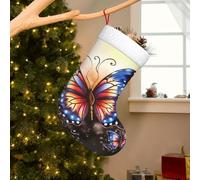 NSDdefAWCGT Personalized Christmas Stockings Super Soft Xmas Stocking butterfly Large Christmas Stockings for Mantle Holiday Ornament Decoration Xmas Gift