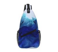 NSDdefAWCGT Sling Bag for Women Men Chest Bag Daypack Fanny Pack Abstract Blue Like Wave Cross Body Bag for Outdoor Hiking Travel