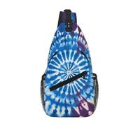 NSDdefAWCGT Sling Bag for Women Men Chest Bag Daypack Fanny Pack Abstract Tie Dye Cross Body Bag for Outdoor Hiking Travel