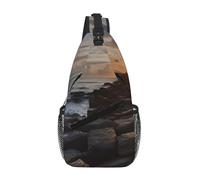 NSDdefAWCGT Sling Bag for Women Men Chest Bag Daypack Fanny Pack Along The Rocks Cross Body Bag for Outdoor Hiking Travel