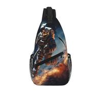 NSDdefAWCGT Sling Bag for Women Men Chest Bag Daypack Fanny Pack Astronaut Flying in Space Cross Body Bag for Outdoor Hiking Travel