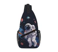 NSDdefAWCGT Sling Bag for Women Men Chest Bag Daypack Fanny Pack Astronaut Space Flight Cross Body Bag for Outdoor Hiking Travel