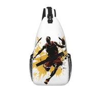 NSDdefAWCGT Sling Bag for Women Men Chest Bag Daypack Fanny Pack Basketball Man Dribbling in the Air Cross Body Bag for Outdoor Hiking Travel